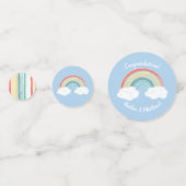 Rainbow Baby shower Blue Boy Confetti (Achterkanten)