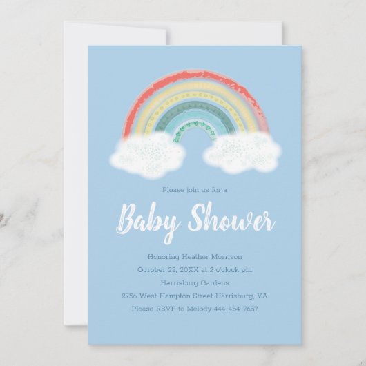 Rainbow Baby shower Blue Boy Kaart (Voorkant)