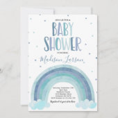 Rainbow Baby shower Blue Waterverf Rainbow Baby Kaart (Voorkant)