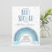 Rainbow Baby shower Blue Waterverf Rainbow Baby Kaart (Staand voorkant)