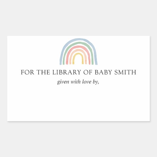 Rainbow Baby shower Bookplate Sticker (Voorkant)