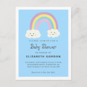 Rainbow Baby shower Boy Blue Cute Kawaii Modern Briefkaart (Voorkant)