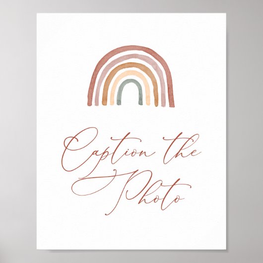 Rainbow-Baby shower Capture the Photo Sign Poster (Voorkant)