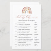 Rainbow Baby shower Celebrity Baby Names Game (Voorkant / Achterkant)