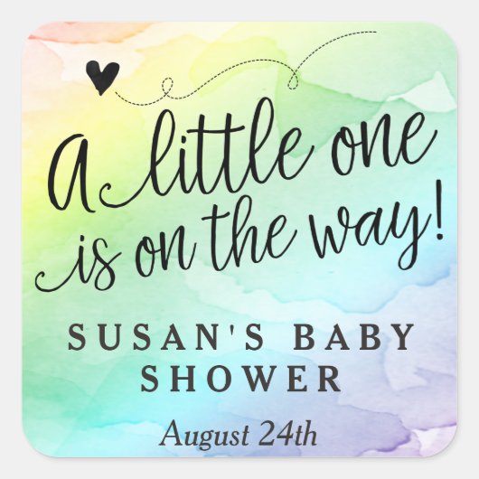 Rainbow Baby shower dank u Label (Voorkant)