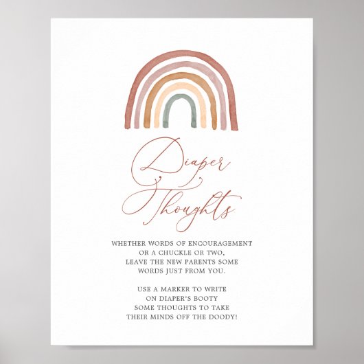 Rainbow Baby shower Diaper-gedachten Poster (Voorkant)