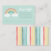 Rainbow Baby shower Diaper Raffle Informatiekaartje (Voorkant / Achterkant)