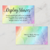 Rainbow Baby shower Display Douche Inzetstuk Kaart Visitekaartje (Voorkant / Achterkant)