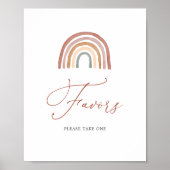 Rainbow Baby shower Favors Sign Poster (Voorkant)