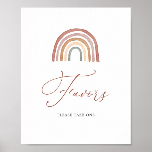 Rainbow Baby shower Favors Sign Poster (Voorkant)