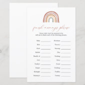 Rainbow Baby shower Finish Mummy's Phrase Game (Voorkant / Achterkant)