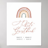 Rainbow Baby shower Foto Guestbook Sign Poster (Voorkant)