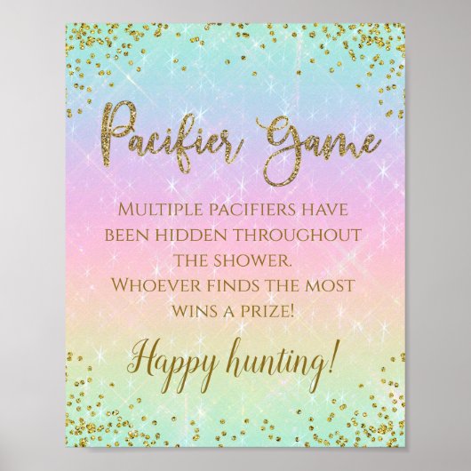 Rainbow Baby shower Game Sign Poster (Voorkant)