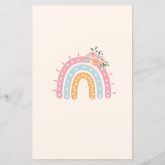 Rainbow Baby shower Game Wishes for Baby (Achterkant)