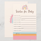 Rainbow Baby shower Game Wishes for Baby (Voorkant / Achterkant)