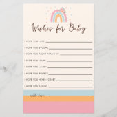 Rainbow Baby shower Game Wishes for Baby (Voorkant)
