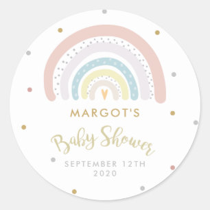 Rainbow-Baby shower Genderneutraal Ronde Sticker