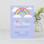 Rainbow Baby shower Invitation, Baby Boy Baby Show Kaart (Staand voorkant)