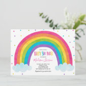 Rainbow Baby shower Invitation Bright Rainbow Baby Kaart (Staand voorkant)
