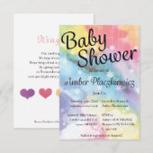 Rainbow Baby shower Invitation Kaart (Voorkant / Achterkant)