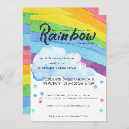Rainbow Baby shower Invitation Kaart