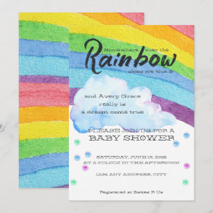 Rainbow Baby shower Invitation Kaart