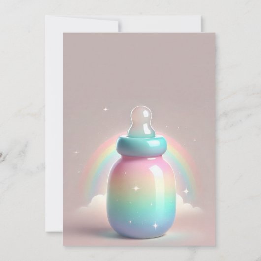 Rainbow Baby shower Invitation Kaart (Achterkant)