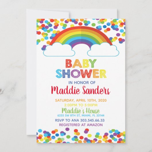 Rainbow Baby shower Invitation Kaart (Voorkant)