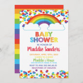 Rainbow Baby shower Invitation Kaart (Voorkant / Achterkant)