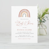 Rainbow Baby shower Invitation Kaart (Staand voorkant)