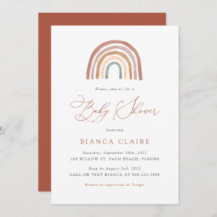 Rainbow Baby shower Invitation Kaart