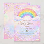 Rainbow Baby Shower Invitation  Kaart (Voorkant / Achterkant)