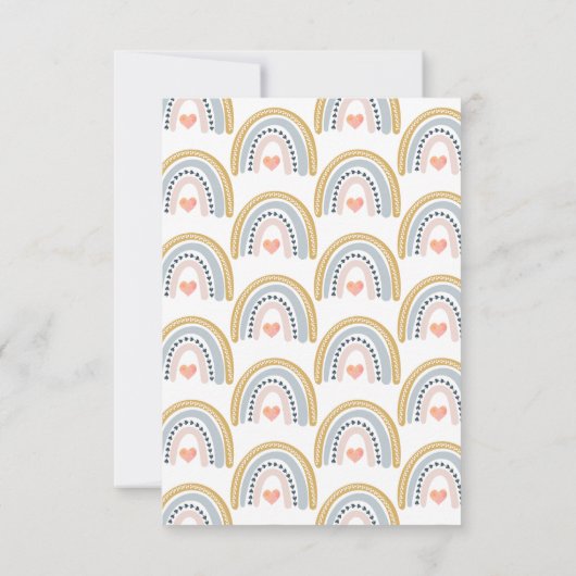 Rainbow Baby shower Invitation Kaart (Achterkant)