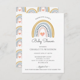 Rainbow Baby shower Invitation Kaart