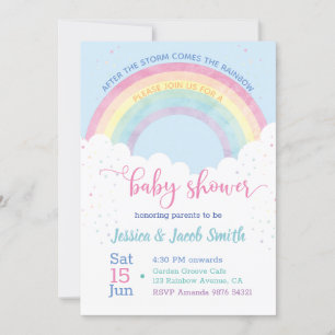 Rainbow Baby shower Invitation Kaart