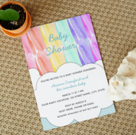 Rainbow Baby shower Invitation Kaart