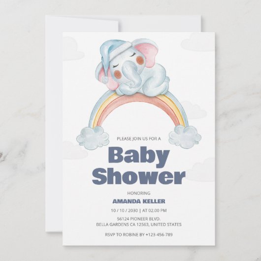 Rainbow Baby shower Invitation Kaart (Voorkant)