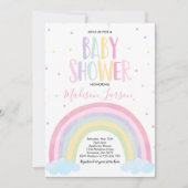 Rainbow Baby shower Invitation Pastel Rainbow Baby Kaart (Voorkant)