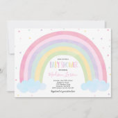 Rainbow Baby shower Invitation Pastel Rainbow Baby Kaart (Voorkant)