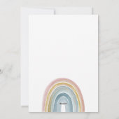 Rainbow Baby Shower Invite Boho Neutral Feestdagenkaart (Achterkant)