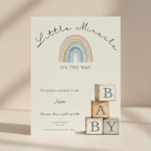 Rainbow Baby Shower Invite Boho Neutral Feestdagenkaart