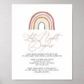 Rainbow Baby shower Late Night Diapers Sign Poster (Voorkant)
