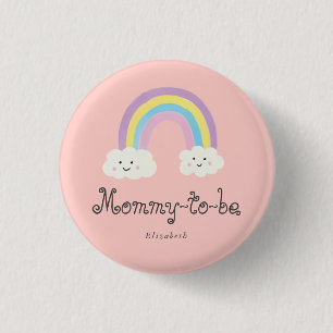 Rainbow Baby shower mammie als pastel Ronde Button 3,2 Cm