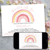 Rainbow Baby shower Meisje Baby Sprinkle Uitnodigi Kaart