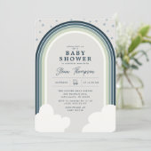 Rainbow Baby shower Muted Colors Boy Kaart (Staand voorkant)