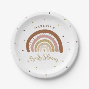 Rainbow Baby shower Muted Pastel Rainbow Papieren Bordje