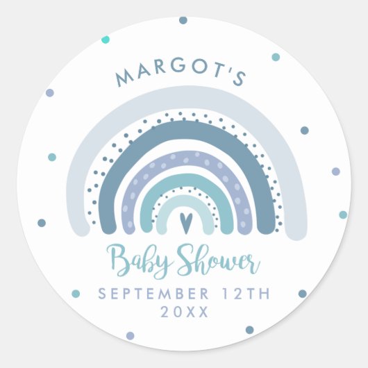 Rainbow Baby shower Muted Pastel Rainbow Ronde Sticker (Voorkant)