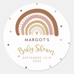 Rainbow Baby shower Muted Pastel Rainbow Ronde Sticker