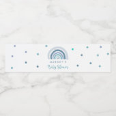 Rainbow Baby shower Muted Pastel Rainbow Waterfles Etiket (Enkel label)