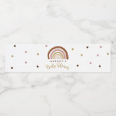 Rainbow Baby shower Muted Pastel Rainbow Waterfles Etiket (Enkel label)